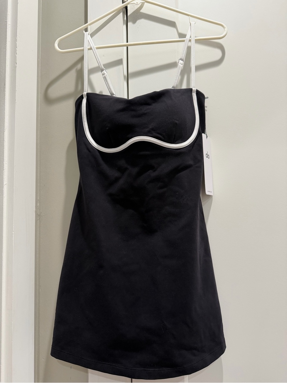 ALO Yoga Black Mini Dress with White Trim